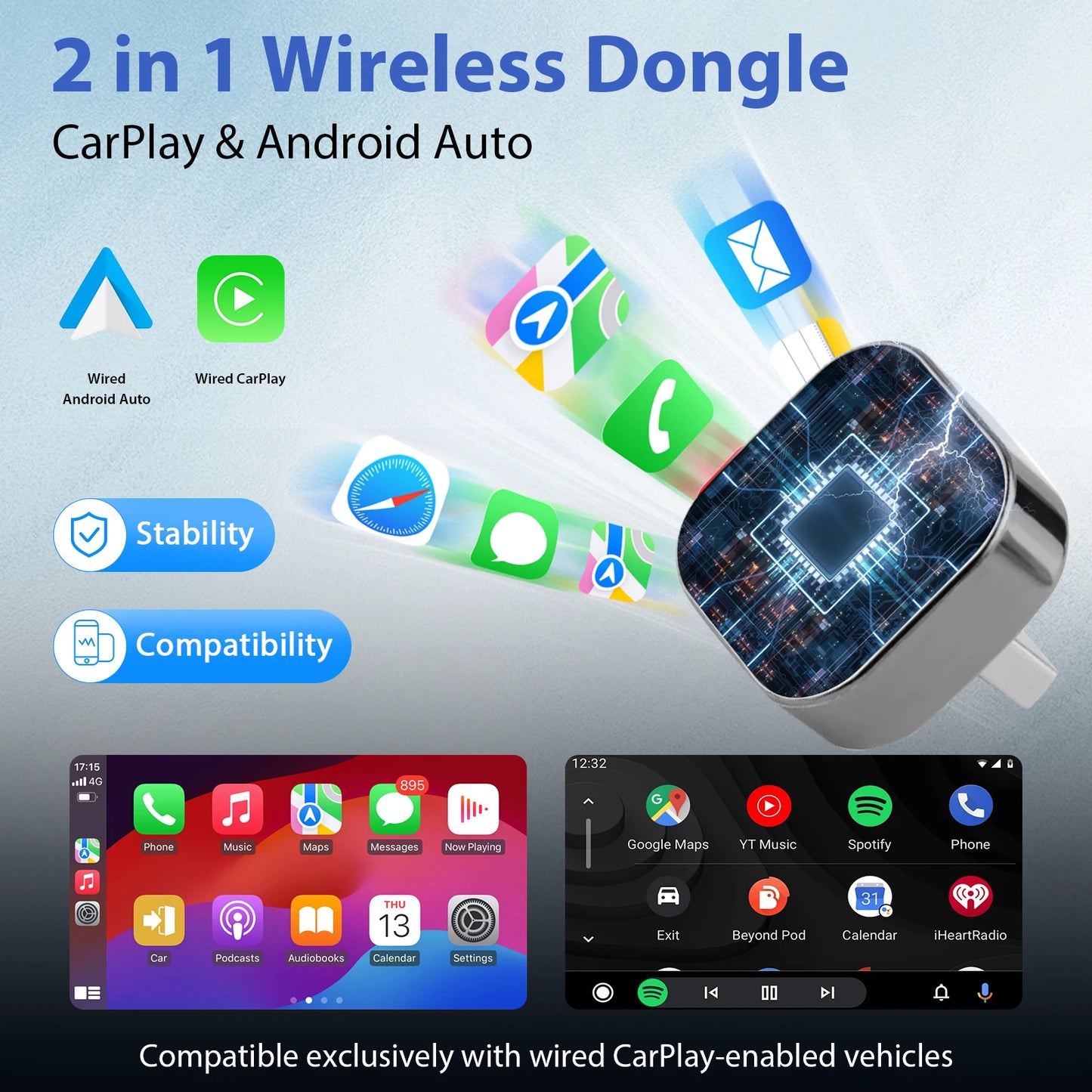 Adaptador carplay para coche inalambrico