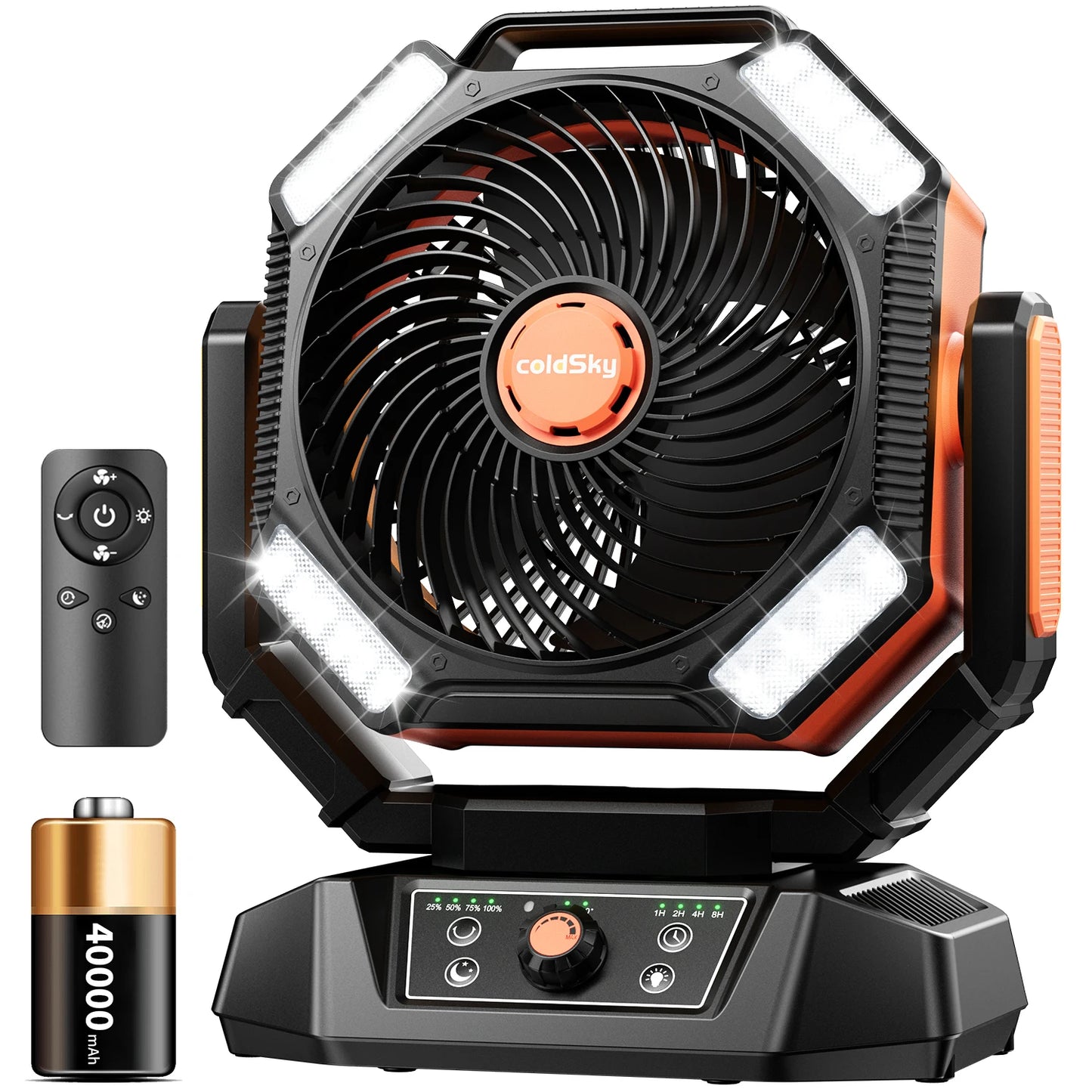 Ventilador 20.000HP con luz led y puerto de carga