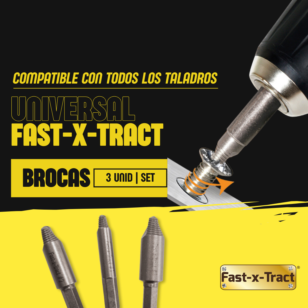 Set de 3 brocas metálicas para extraer tornillos y tuercas