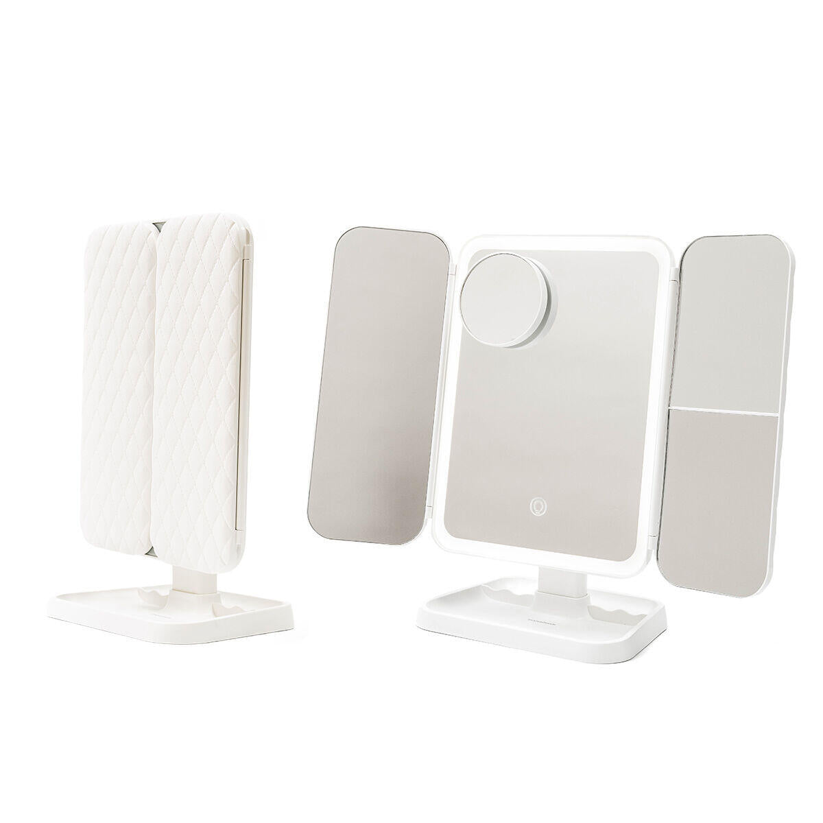 espejo ideal para maquilladoras con luz led y 3 puntos de espejo