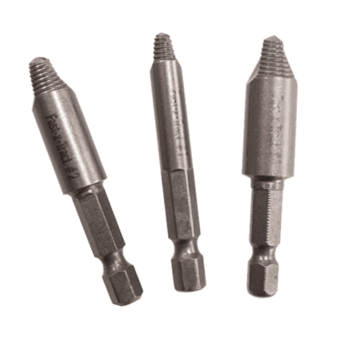 Set de 3 brocas metálicas para extraer tornillos y tuercas